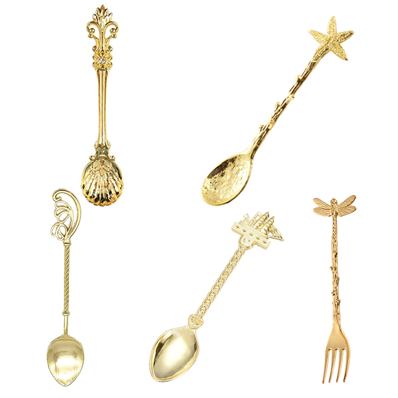 Vintage Collectible Spoons - 새로운 빈티지 다채로운 패턴 합금 소형