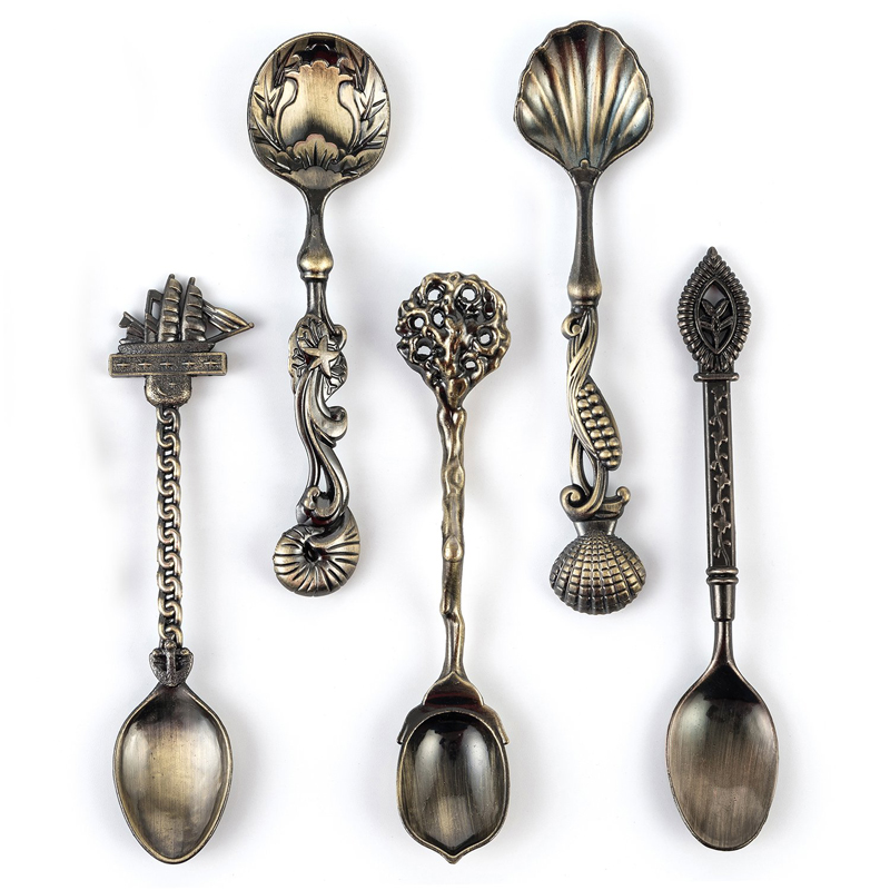 Vintage Collectible Spoons - MR 5Pcs 빈티지 로얄 스타일 청동
