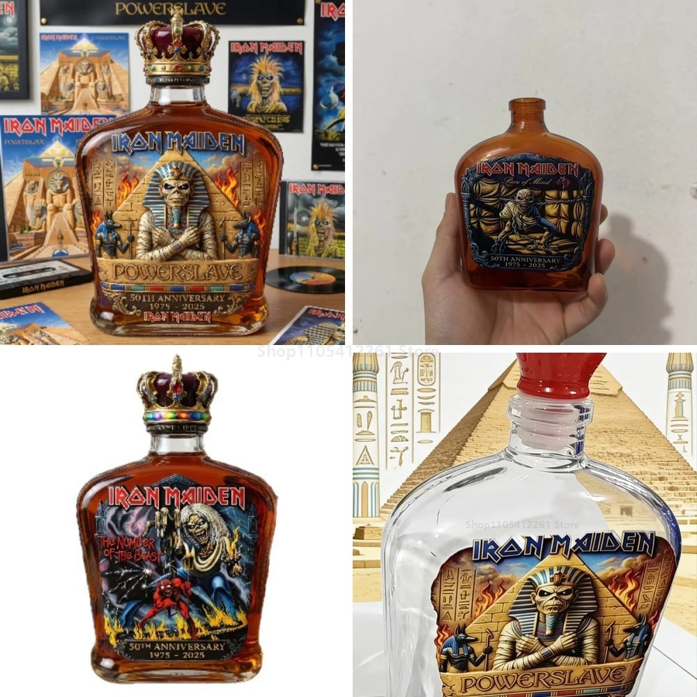 Vintage Collectible Liquor Bottles - 빈티지 록 머미 조각상 술병, 버번