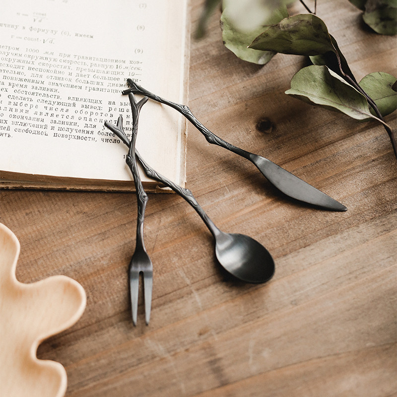 일본풍 빈티지 나뭇가지 모양 스테인리스 과일 포크 스푼 - Vintage Collectible Spoons 리뷰 및 가격