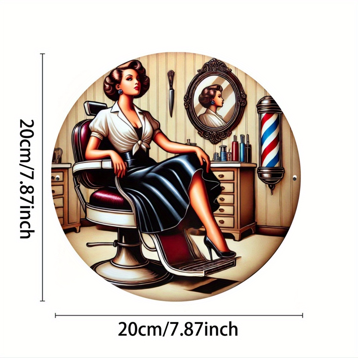 빈티지 이발소 금속 간판 1개, 미리 구멍이 뚫린 철제 - Vintage Collectible Plates 리뷰 및 가격