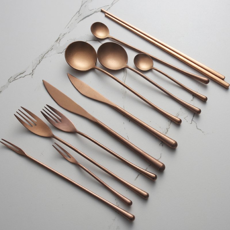 304 스테인레스 스틸 로즈 골드 나이프와 포크 스푼  - Vintage Collectible Spoons 리뷰 및 가격