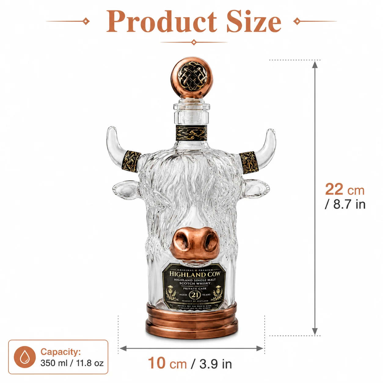 참신한 하이랜드 소 모양 유리 위스키 디캔터 병(마개  - Vintage Collectible Liquor Bottles 리뷰 및 가격