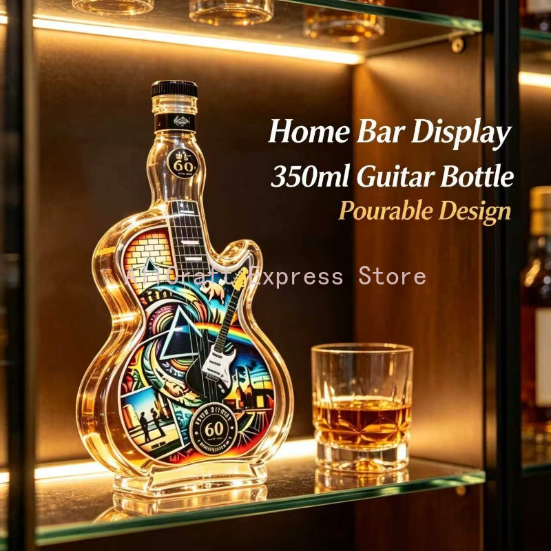 빈티지 록 패턴 기타 모양 유리 술병 350ml 빈 스 - Vintage Collectible Liquor Bottles 리뷰 및 가격